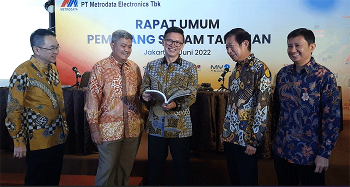 Rapat Umum Pemegang Saham Tahunan (RUPST) MTDL di Jakarta, Kamis (2/6/2022).