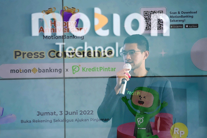 Peluncuran kerja sama antara MotionBanking dan Kredit Pintar di MNC Financial Center, MNC Center, Kebon Sirih, Jakarta Pusat, Jumat (3/6/2022).