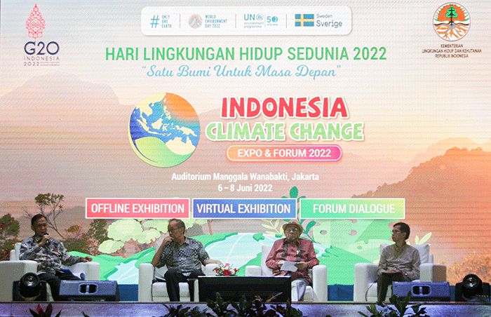 Indonesia Climate Change Expo & Forum di Auditorium Manggala Wanabhakti, Kementerian Lingkungan Hidup dan Kehutanan (KLHK), Jakarta, Senin (6/6/2022).