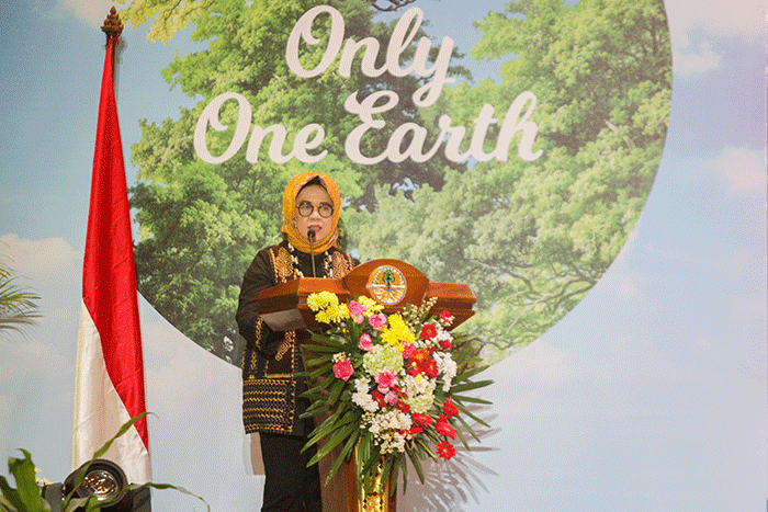 Indonesia Climate Change Expo & Forum di Auditorium Manggala Wanabhakti, Kementerian Lingkungan Hidup dan Kehutanan (KLHK), Jakarta, Senin (6/6/2022).