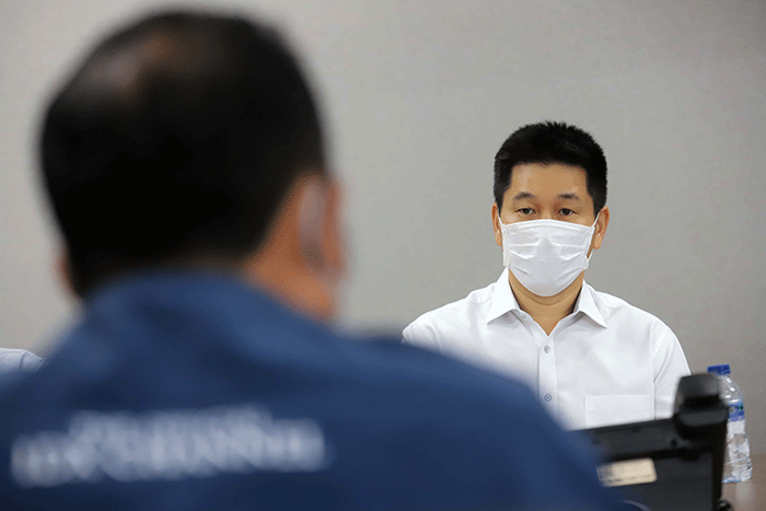 Presiden Direktur NH Korindo Sekuritas Indonesia, Jung Yoan saat audiensi dengan IDX Channel di Treasury Tower, Jakarta Selatan, Selasa (7/6/2022).