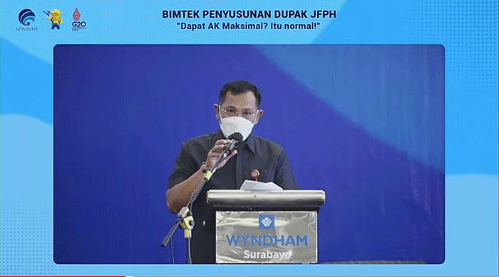 Bimbingan Teknis (Bintek) Kebijakan Sub Urusan Informasi dan Komunikasi Publik yang diselenggarakan secara virtual oleh Kementerian Komunikasi dan Informatika.