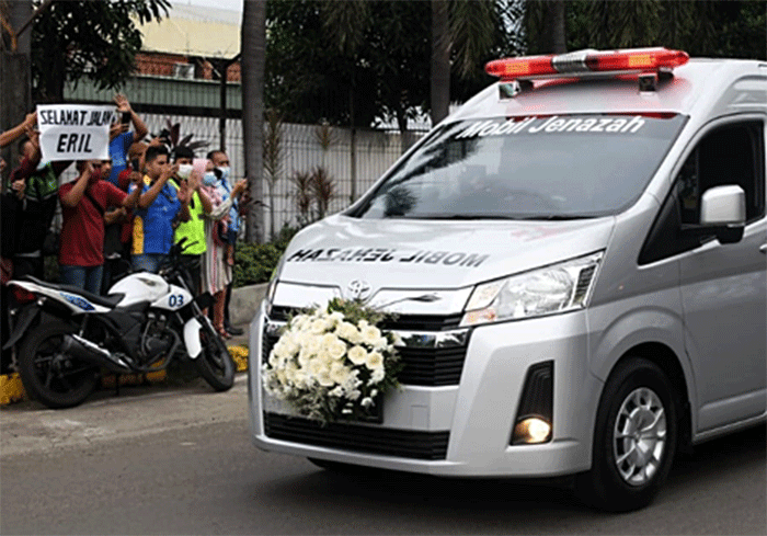 Jenazah putra sulung Gubernur Jawa Barat Ridwan Kamil, Emmeril Kahn Mumtadz atau Eril, tiba di tanah air, Minggu (12/6/2022).