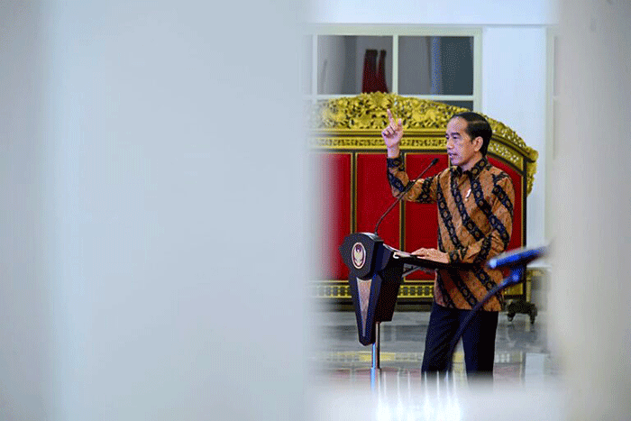 Pembukaan Rapat Koordinasi Nasional Pengawasan Intern Pemerintah Tahun 2022 di Istana Negara, Jakarta, Selasa (14/6/2022).