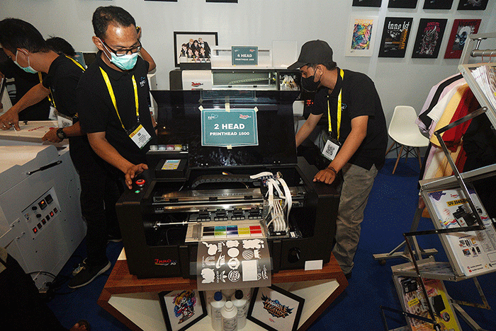 Pameran Surabaya Printing Expo (SPE) 2022, di Grand City Surabaya, Jawa Timur, Kamis (23/6/2022).