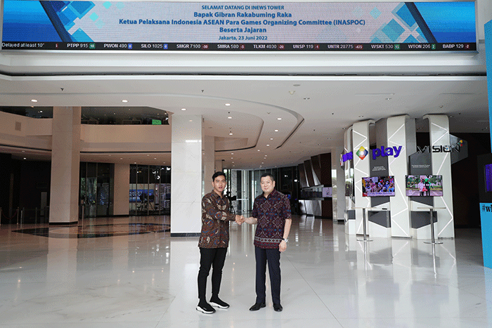 Executive Chairman MNC Group Hary Tanoesoedibjo menerima kunjungan Wali Kota Solo Gibran Rakabuming Raka.