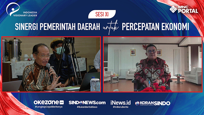 Bupati Bangka Selatan, Riza Herdavid memberikan pemaparan materi melalui virtual saat penjurian Indonesia Visionary Leader (IVL) sesi XI.
