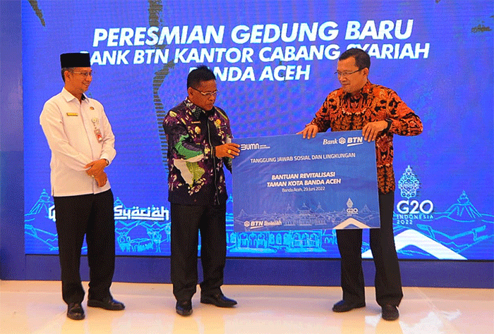 Peresmian Gedung Baru Bank BTN Kantor Cabang Syariah (KCS) Banda Aceh, di Kuta Alam, Banda Aceh, Rabu (29/6/2022).