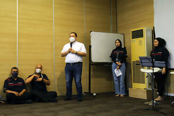 Syukuran perayaan HUT ke-10 Sindonews.com di Gedung Sindo, MNC Center, Kebon Sirih, Jakarta Pusat, Senin (4/7/2022).