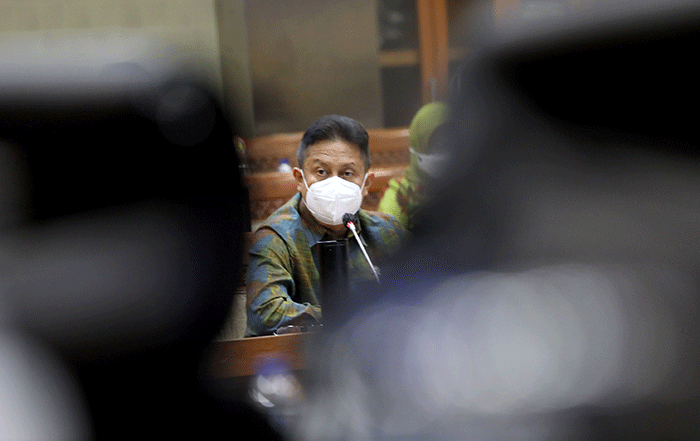 Menteri Kesehatan Budi Gunadi Sadikin Rapat Kerja dengan Komisi IX DPR RI di Kompleks Parleman, Jakarta, Senin (4/7/2022).