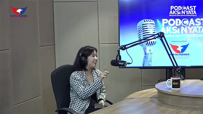 Co Founder Shestart.id Geraldin Christina menjadi narasumber Podcast Aksi Nyata#DariKamuUntukIndonesia di Studio Talkshow MNC Network.