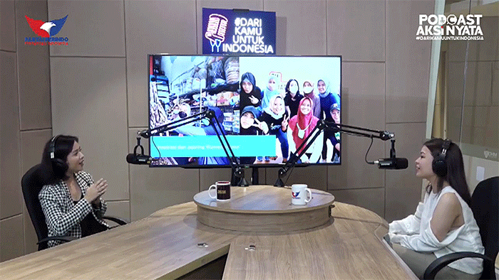 Co Founder Shestart.id Geraldin Christina menjadi narasumber Podcast Aksi Nyata#DariKamuUntukIndonesia di Studio Talkshow MNC Network.