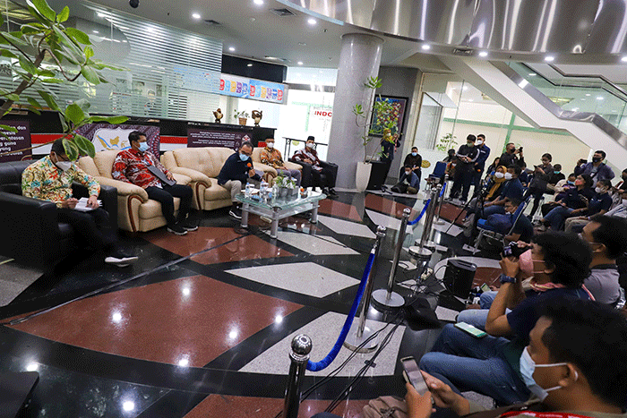 Konferensi pers terkait penggalangan dana dan donasi filantropi Yayasan Aksi Cepat Tanggap (ACT) di Gedung PPATK, Jakarta Pusat, Rabu (6/7/2022).
