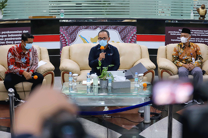 Konferensi pers terkait penggalangan dana dan donasi filantropi Yayasan Aksi Cepat Tanggap (ACT) di Gedung PPATK, Jakarta Pusat, Rabu (6/7/2022).