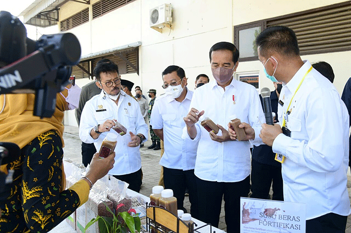 Presiden Joko Widodo meninjau langsung Balai Besar Penelitian Tanaman Padi (BBPadi) di Kabupaten Subang, Jawa Barat, Selasa (12/7/2022).