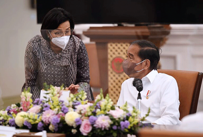 Rapat terbatas yang dipimpin oleh Presiden Joko Widodo di Istana Merdeka, Jakarta, Senin, 18 Juli 2022.