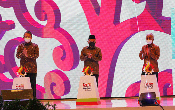 Pembukaan Forum Kapasitas Nasional II 2022 di JCC, Jakarta, Rabu (27/7/2022).