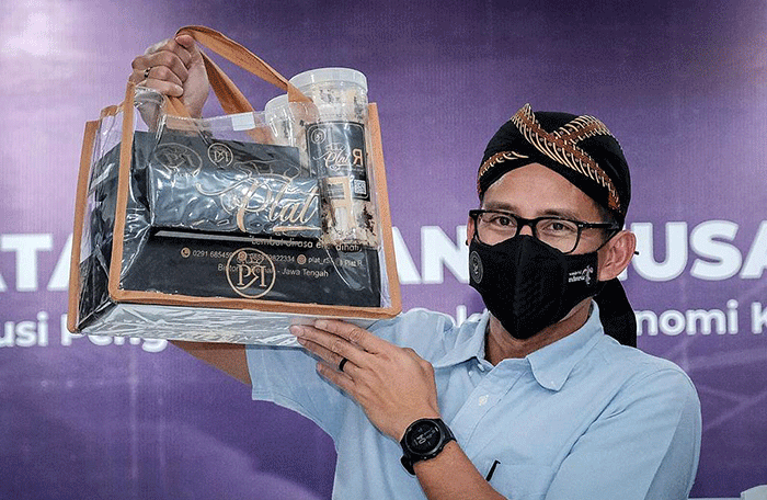 Menparekraf Sandiaga Uno saat acara Kelana Nusantara, di Rumah Makan Kalijaga, Demak, Jawa Tengah, Selasa (26/7/2022)