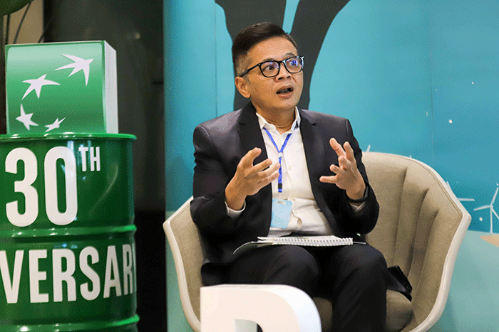 Presiden Direktur BNP Paribas Asset Management (AM) Priyo Santoso saat sesi wawancara khusus dengan IDX Channel di kantor BNP Paribas AM.