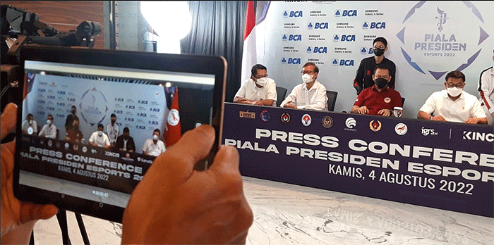 Press conference Piala Presiden Esport 2022 di Jakarta, Kamis (4/8/2022).