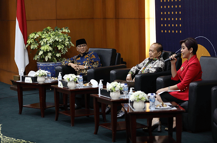 Ketua MPR Bambang Soesatyo memberikan kata sambutan dalam Forum Tematik Bakohumas di Ruang Delegas, Nusantara v. Kompleks Parlemen MPR/DPR-DPD.