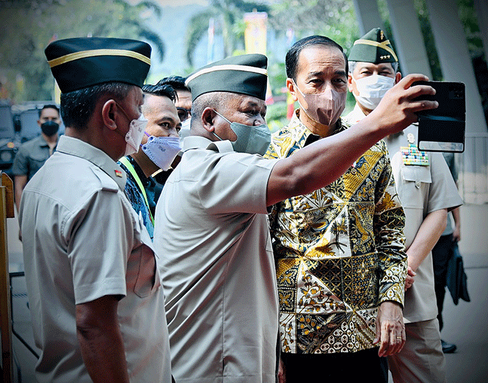 Presiden Joko Widodo menghadiri peresmian pembukaan Silaturahmi Nasional (Silatnas) Persatuan Purnawirawan TNI AD (PPAD) Tahun 2022.