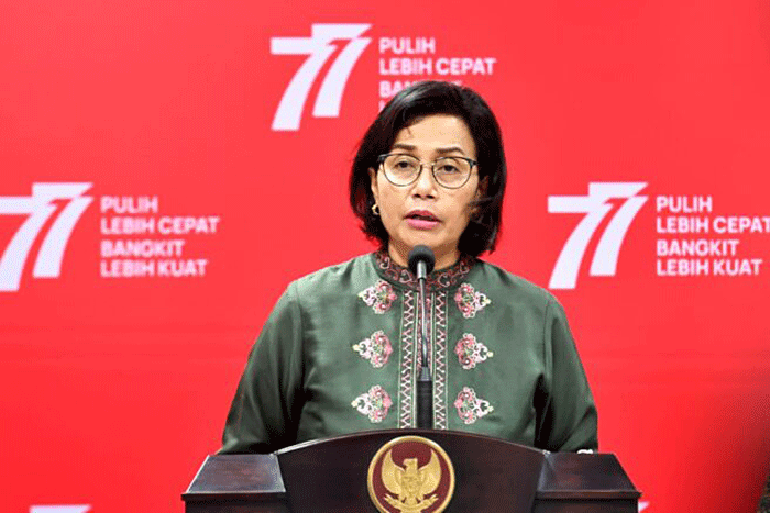 Sri Mulyani dalam keterangannya selepas mengikuti Sidang Kabinet Paripurna yang dipimpin oleh Presiden Joko Widodo di Istana Negara, Senin, 8 Agustus 2022.