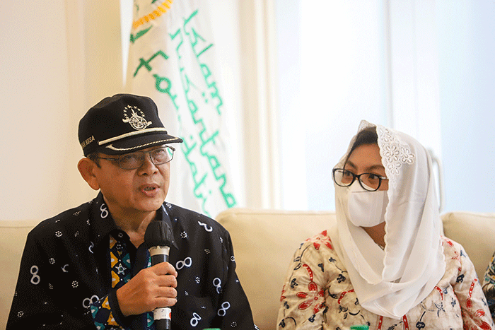 Ketua Dewan Pembina INF Said Aqil Siroj memberikan sambutan dalam diskusi startegis dengan tema model penguatan ekonomi kerakyatan dan kedaulatan pangan.