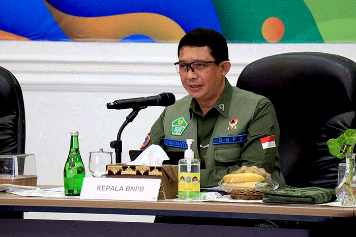 Ketua Satgas Penyakit Mulut dan Kuku (PMK), Letjen TNI Suharyanto saat Rapat Koordinasi dengan Pemerintah Provinsi serta Kabupaten/Kota Lampung.
