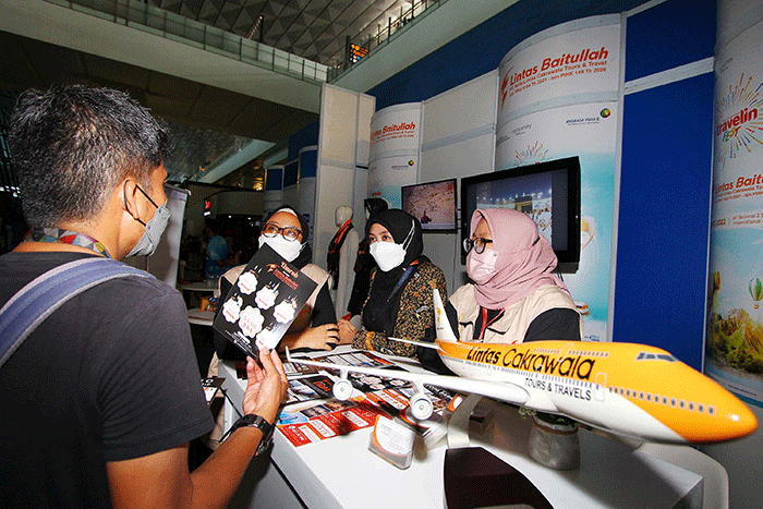 Travel Fair di Terminal 3 Bandara Soekarno Hatta, Tangerang, Banten, Sabtu (13/8/2022).