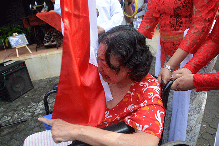HUT ke-77 Kemerdekaan Republik Indonesia di Panti Werda Pengayoman Jalan Singosari Timur 2 Semarang, Semarang, Jawa Tengah, Rabu (17/8/2022).