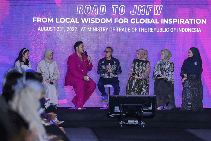 Roadshow Jakarta Muslim Fashion Week (JMFW) 2024 di Auditorium Kementerian Perdagangan, Jakarta Pusat, Rabu (23/8/2022).