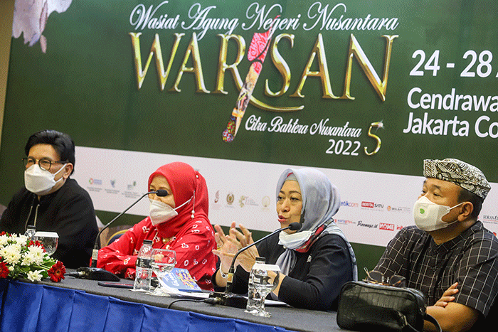Pameran Warisan yang mengusung tema Batik Sekar Jagad di Jakarta, Selasa (23/8/2022).