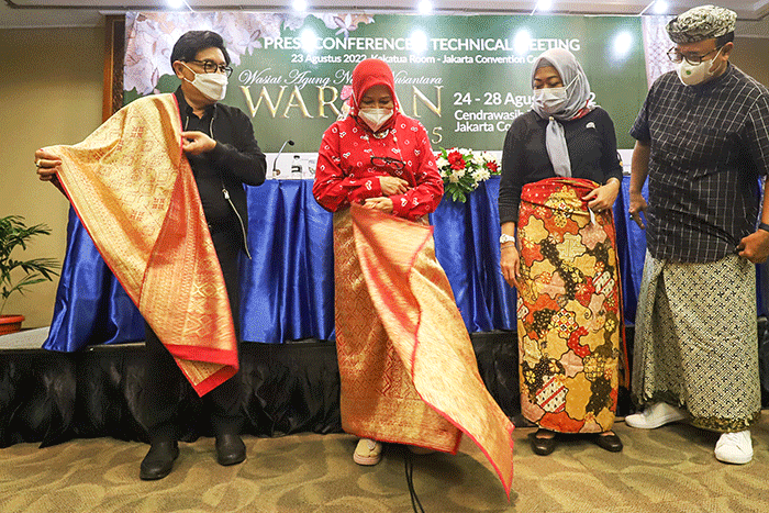 Pameran Warisan yang mengusung tema Batik Sekar Jagad di Jakarta, Selasa (23/8/2022).