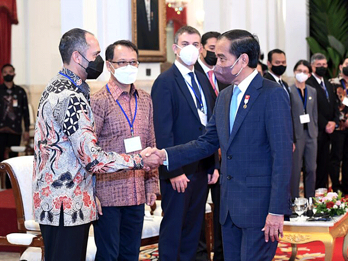Presiden Joko Widodo menerima delegasi dari Dewan Bisnis AS-ASEAN atau US-ASEAN Business Council di Istana Negara, Jakarta, Rabu (24/8/2022).