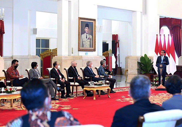 Presiden Joko Widodo menerima delegasi dari Dewan Bisnis AS-ASEAN atau US-ASEAN Business Council di Istana Negara, Jakarta, Rabu (24/8/2022).