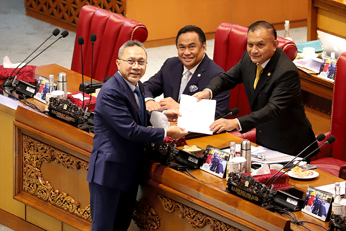 Rapat paripurna DPR ke-3 masa persidangan I tahun 2022-2023 di kompleks Parlemen, Senayan, Jakarta, Selasa (30/8/2022).