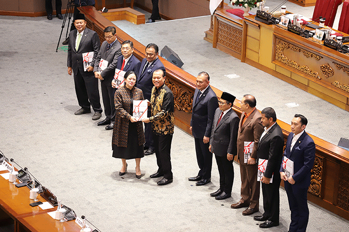 Rapat paripurna (khusus) DPR masa persidangan I tahun 2022-2023 di kompleks Parlemen, Senayan, Jakarta, Selasa (6/9/2022).