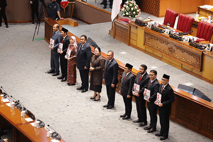 Rapat paripurna (khusus) DPR masa persidangan I tahun 2022-2023 di kompleks Parlemen, Senayan, Jakarta, Selasa (6/9/2022).