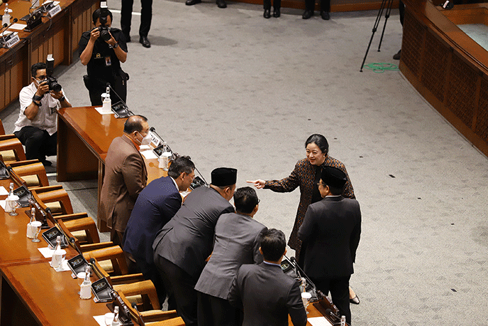 Rapat paripurna (khusus) DPR masa persidangan I tahun 2022-2023 di kompleks Parlemen, Senayan, Jakarta, Selasa (6/9/2022).