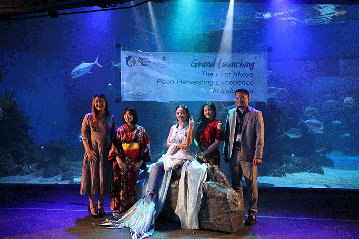 Launching Pearl Harvesting Experience di Jakarta Aquarium dan Safari (AQS), Neo Soho Mall, Jakarta Barat, Rabu (7/9/2022).