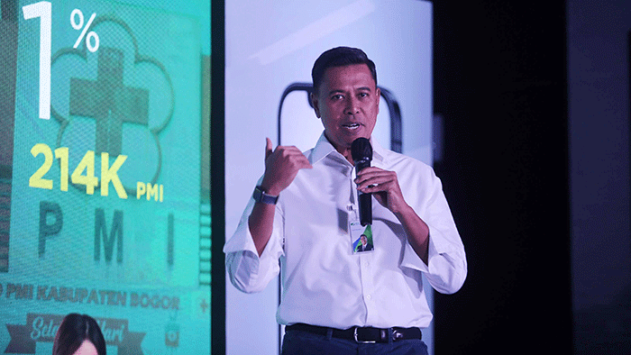 Kampanye kemudahan mendaftarkan pekerja informal (Bukan Penerima Upah) melalui aplikasi Jamsostek Mobile (JMO) di Jakarta.