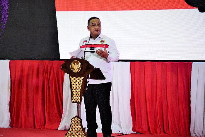 Pengarahan kepada 2.686 Calon Pekerja Migran Indonesia (CPMI) di GOR POPKI Cibubur, Jakarta Timur, Senin (12/9/2022).