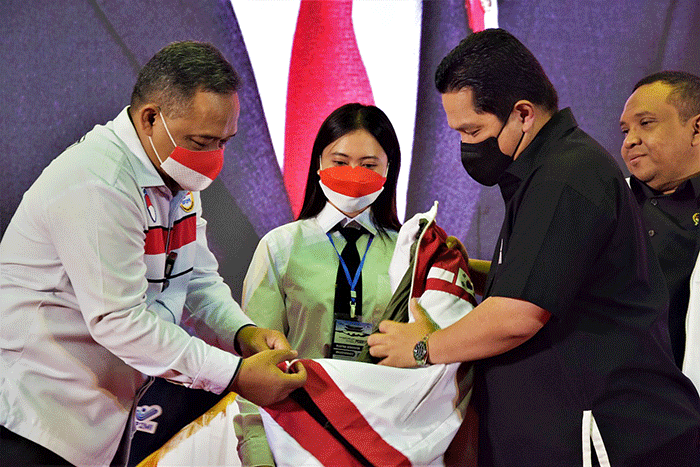 Pengarahan kepada 2.686 Calon Pekerja Migran Indonesia (CPMI) di GOR POPKI Cibubur, Jakarta Timur, Senin (12/9/2022).