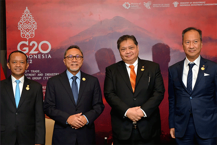 Menteri Koordinator Bidang Perekonomian Airlangga Hartarto dalam Trade, Investment, and Industry Miniterial Meeting di Nusa Dua Bali, Kamis (22/9/2022).