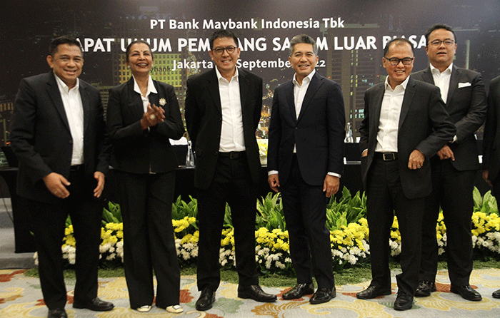 Rapat Umum Pemegang Saham Luar Biasa (RUPSLB) PT Bank Maybank Indonesia Tbk di Jakarta, Rabu (28/9/2022).