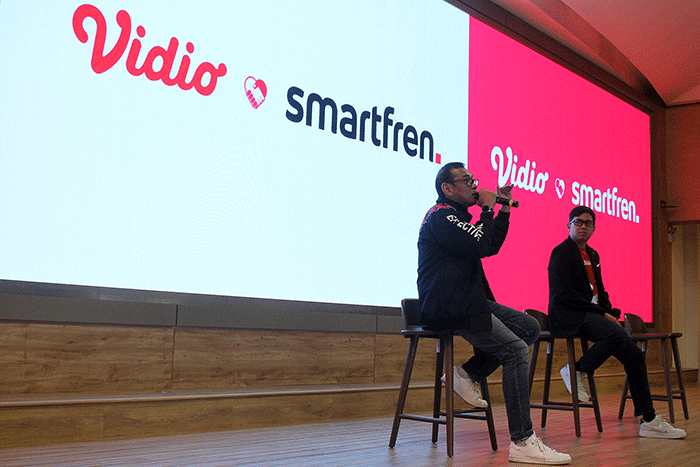 Peluncuran paket hasil kolaborasi antara Smartfren dan Vidio di Jakarta, Selasa (27/9/2022).