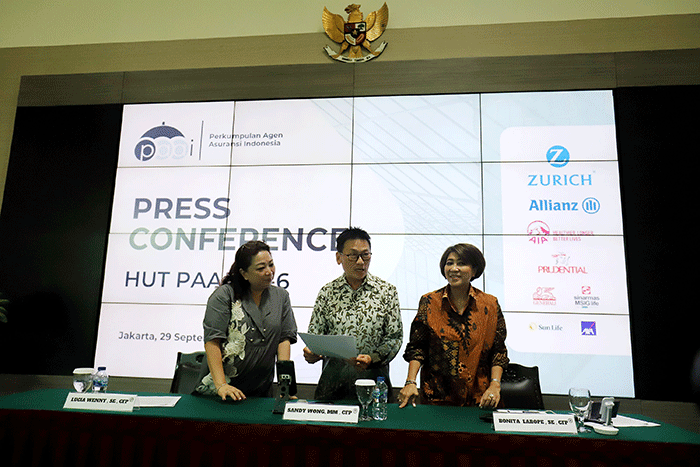Keterangan pers Perkumpulan Agen Asuransi Indonesia (PAAI) di Jakarta, Kamis (29/9/2022).