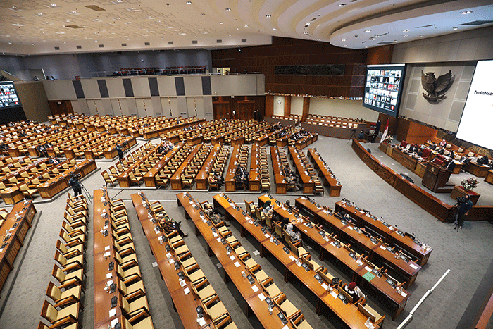 Rapat Paripurna DPR RI ke-7 Masa Persidangan I Tahun Sidang 2022-2023 di Gedung Nusantara II, Kompleks Parlemen Senayan, Jakarta, Kamis (29/9/2022).