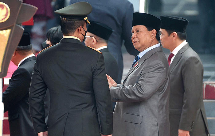 Menteri Pertahanan Prabowo Subianto berbicara soal kesaktian Pancasila yang menjadi dasar NKRI di mana hadirnya Pancasila menyatukan Indonesia.